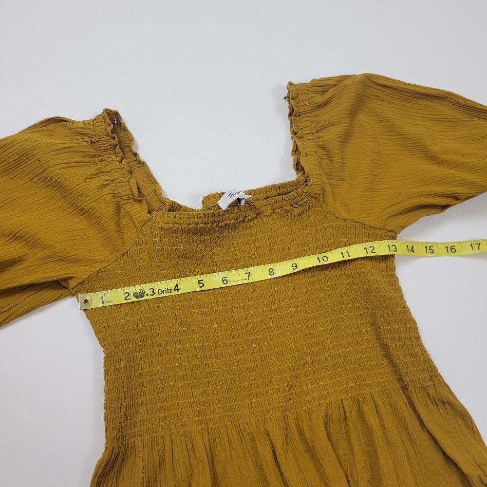 Madewell Lucie Smocked Peplum Top Burnt Orange Size 2 - Picture 2 of 9